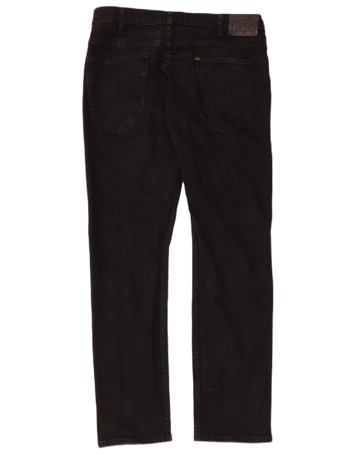 LEE Mens Straight Jeans W36 L32 Black Cotton