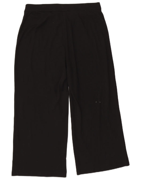 Marks & Spencer Womens Cropped Trousers UK 18 XL W36 L26 Black Viscose