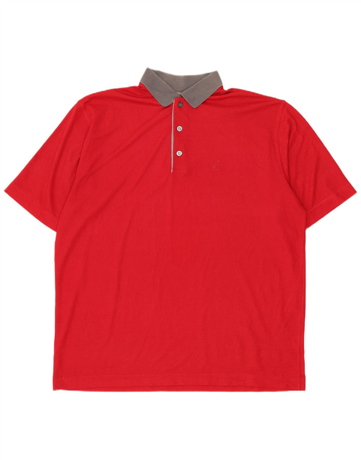 AUSTRALIAN L'ALPINA Mens Polo Shirt IT 56 XL Red Colourblock