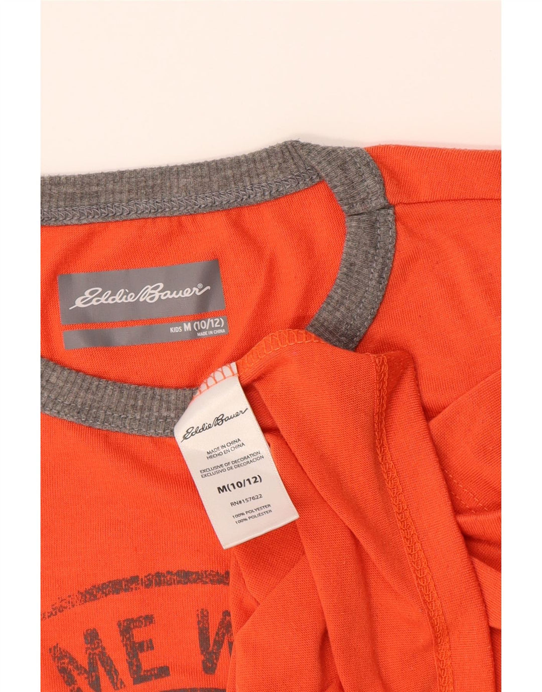 EDDIE BAUER Boys Graphic T-Shirt Top 10-11 Years Medium  Orange Polyester Vintage Eddie Bauer and Second-Hand Eddie Bauer from Messina Hembry 