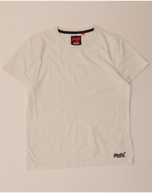Superdry Mens T-Shirt Top Large White Cotton
