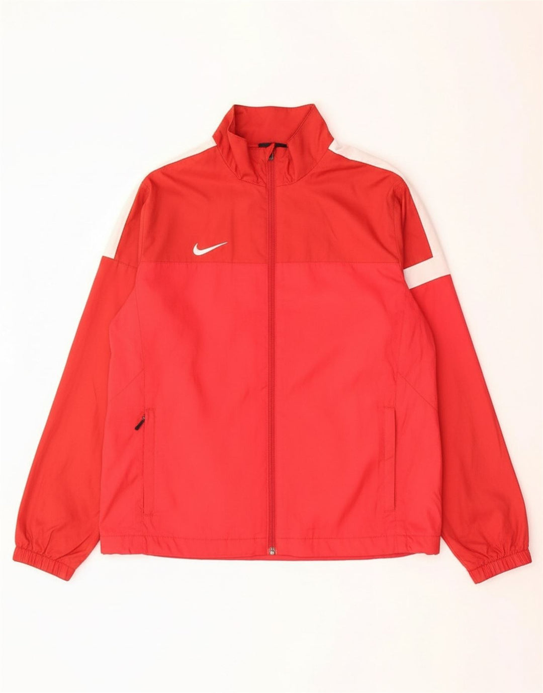 NIKE Boys Rain Jacket 13-14 Years XL Red Colourblock Polyester