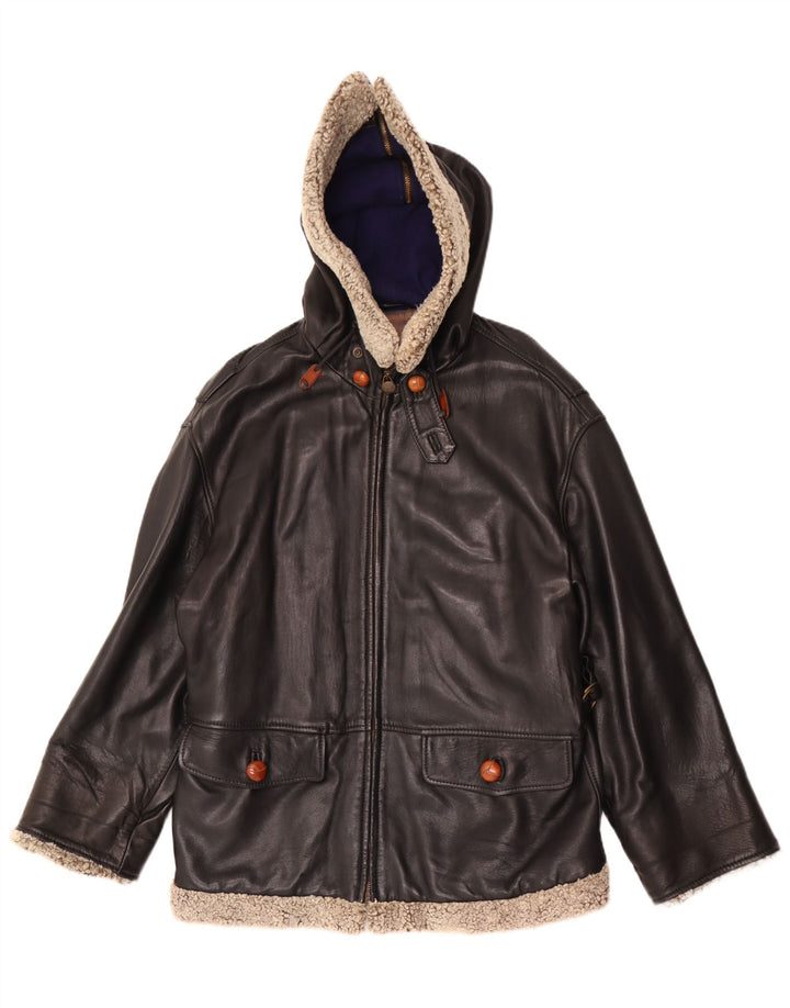 Henry Cottons Womens Hooded Oversized Jacket IT 42 Medium Black