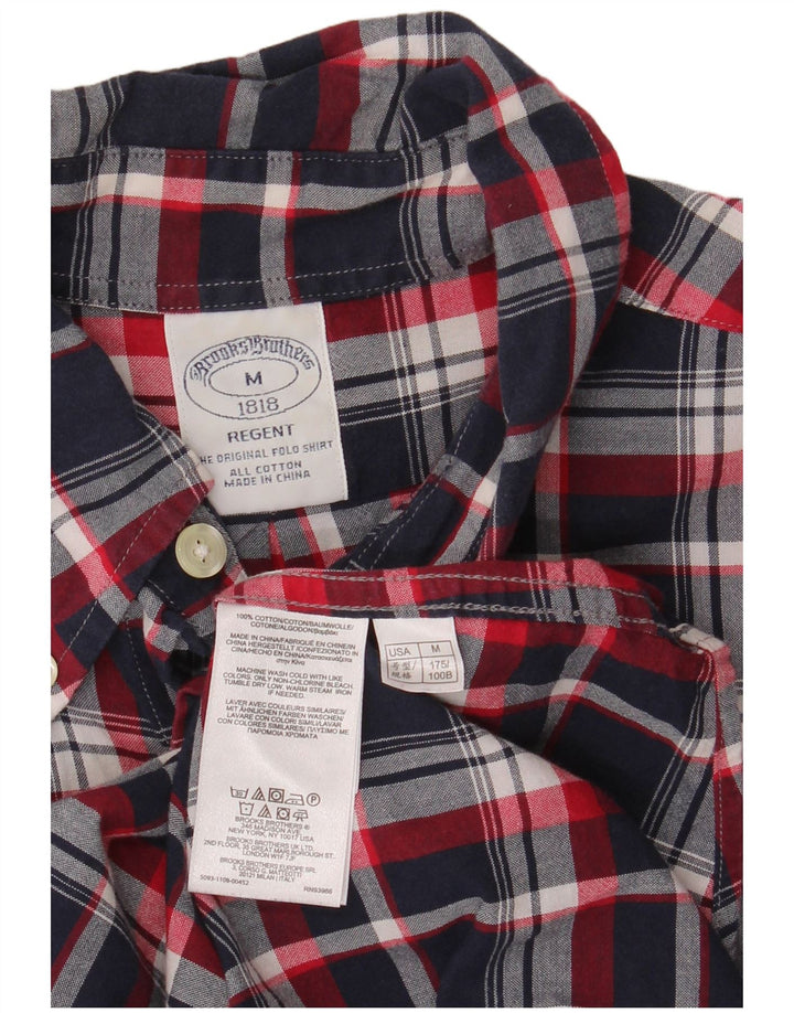 Brooks Brothers Mens Regent Short Sleeve Shirt Medium Navy Blue Check