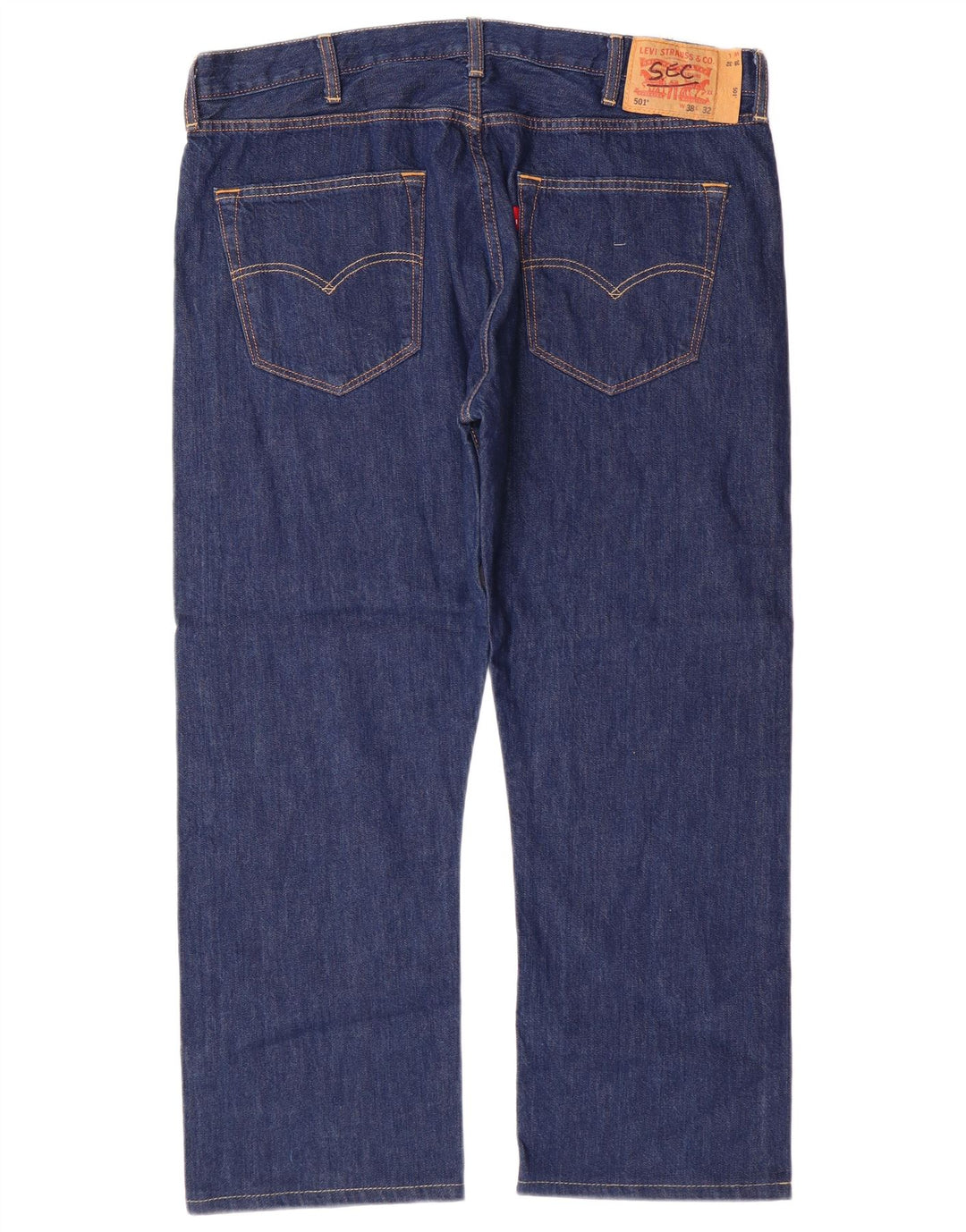 LEVI'S Mens 501 Straight Jeans W38 L27 Blue Cotton