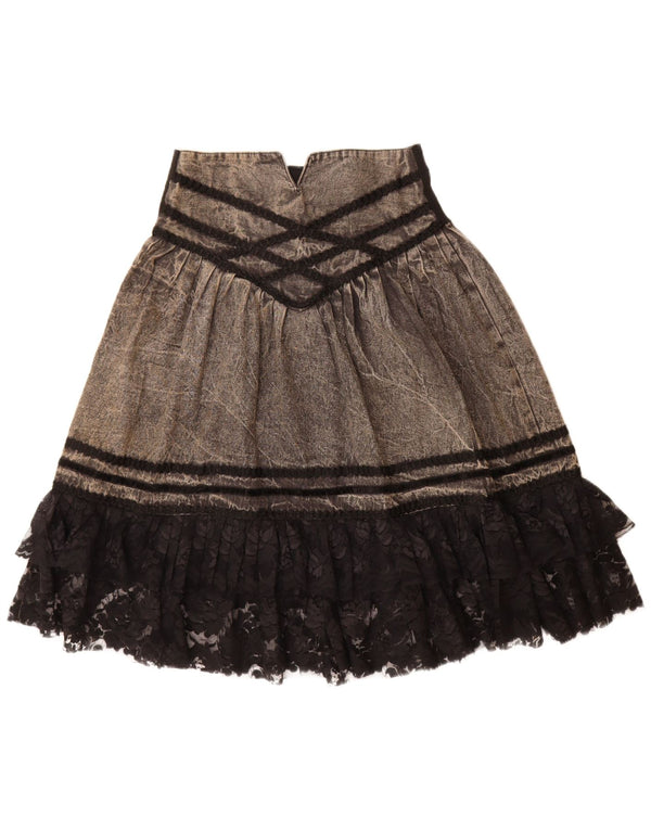 VINTAGE Womens Denim Skirt W28 Medium Grey