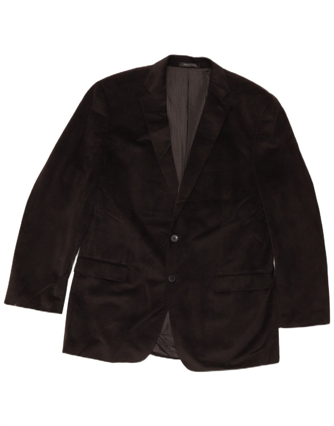 Vintage Mens Long 2 Button Blazer Jacket UK 44 2XL Black Polyester