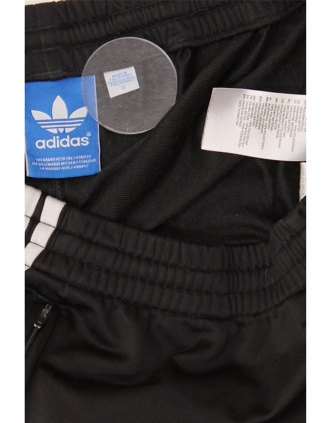 Adidas Mens Tracksuit Trousers Small Black Polyester