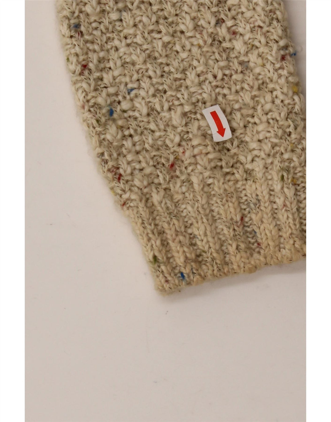 PER UNA Womens Hooded Cardigan Sweater UK 12 Medium Beige Flecked Cotton