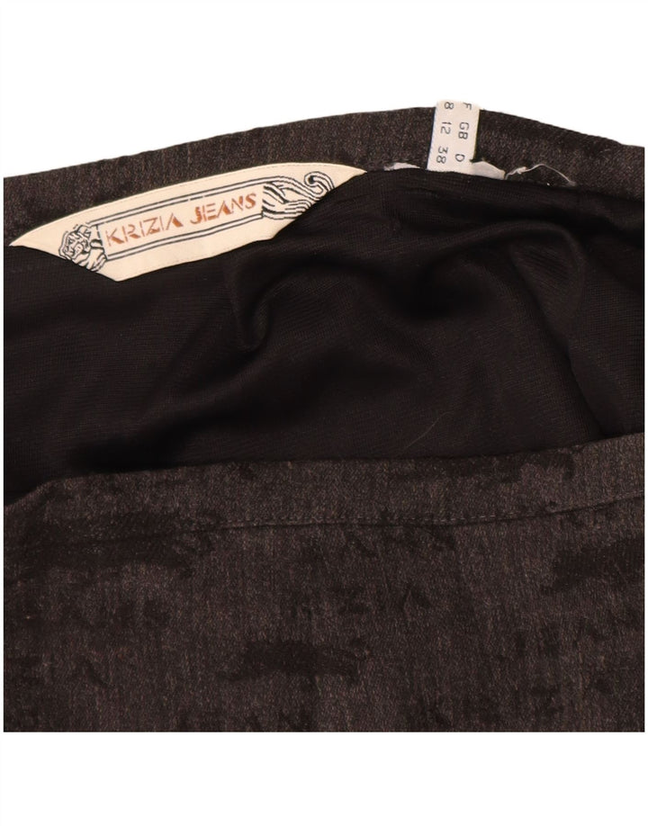 KRIZIA JEANS Womens Graphic Pencil Skirt UK 12 Medium W28  Grey