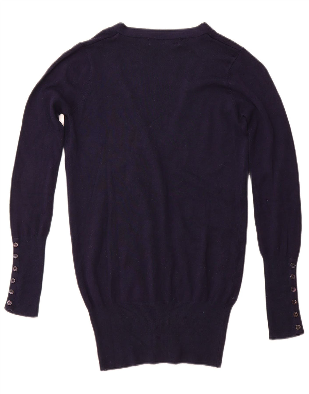 ZARA Womens Cardigan Sweater UK 10 Small Navy Blue Rayon