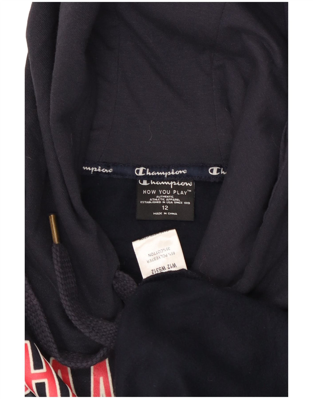 CHAMPION Girls NY Rochester Graphic Hoodie Jumper 11-12 Years Navy Blue
