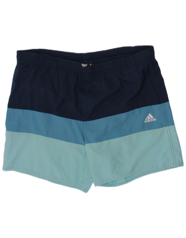Adidas Boys Swimming Shorts 13-14 Years Navy Blue Colourblock Polyester