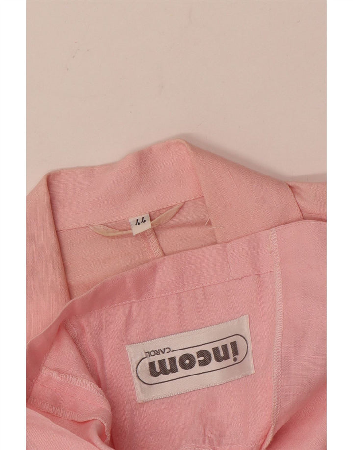 Incom Womens Short Sleeve 2 Button Blazer Jacket IT 44 Medium Pink
