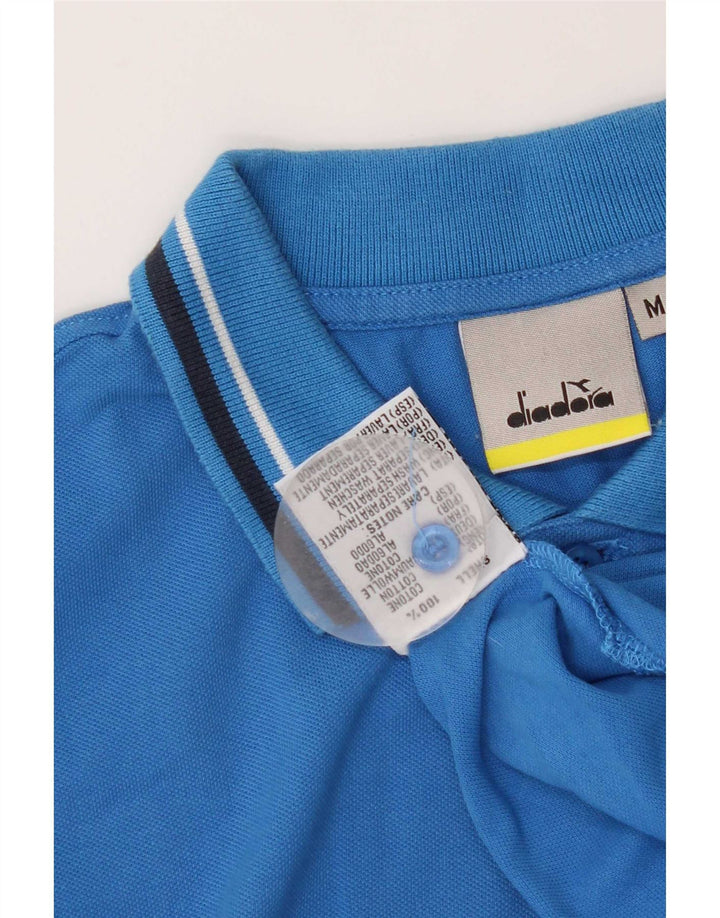 Diadora Mens Polo Shirt Medium Blue Cotton