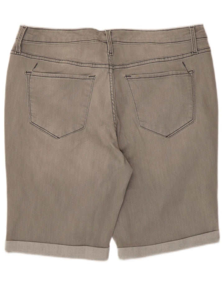 Mossimo Womens Power Stretch Mid Rise Denim Shorts US 12 Large W31 Grey