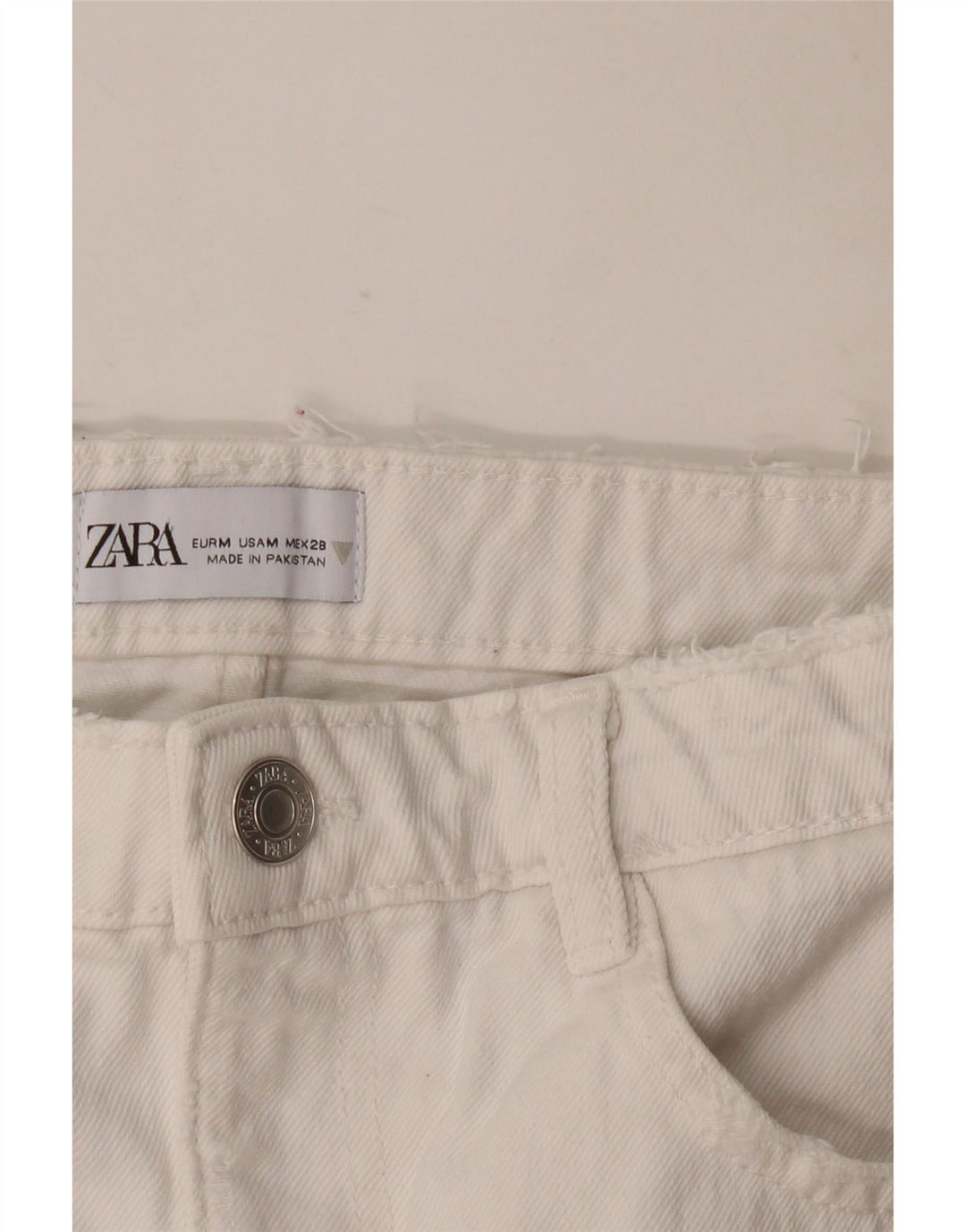 Zara Womens Mini Denim Skirt Medium W28 White