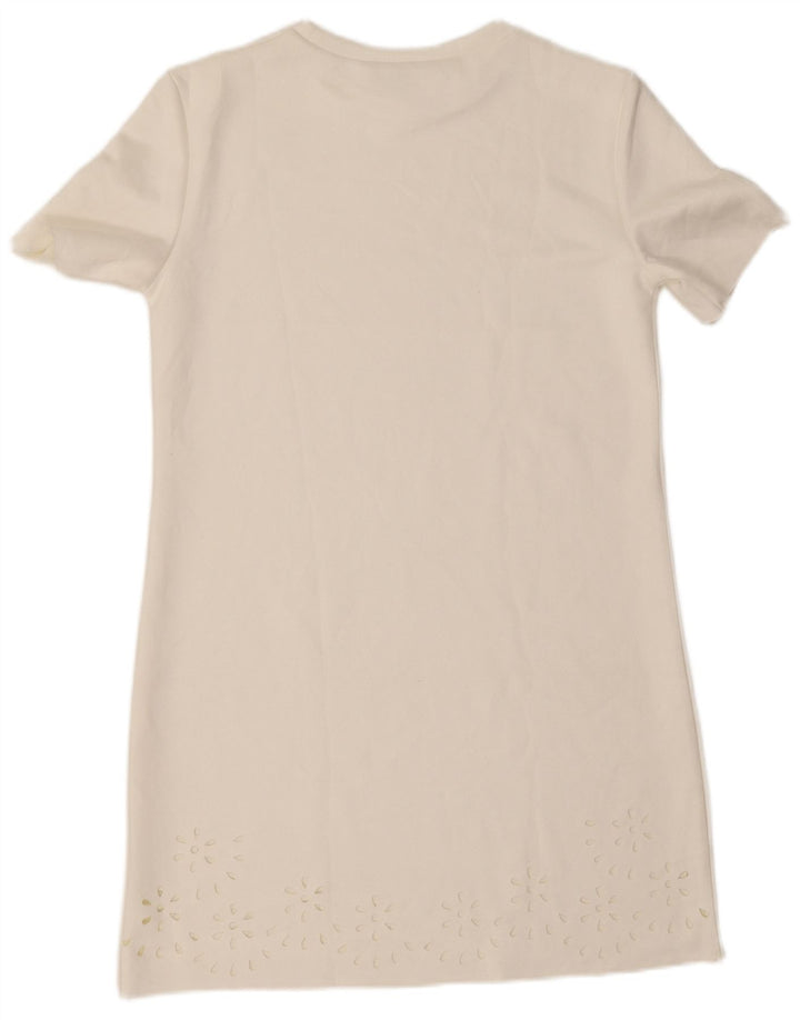 ZARA Womens Shift Dress UK 10 Small White Floral
