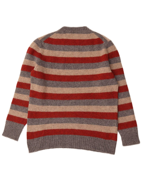 Benetton Mens Crew Neck Jumper Sweater Large Multicoloured Striped