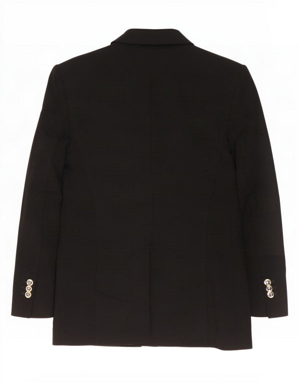 Zara Womens Double Breasted Blazer Jacket UK 10 Small Black Polyester