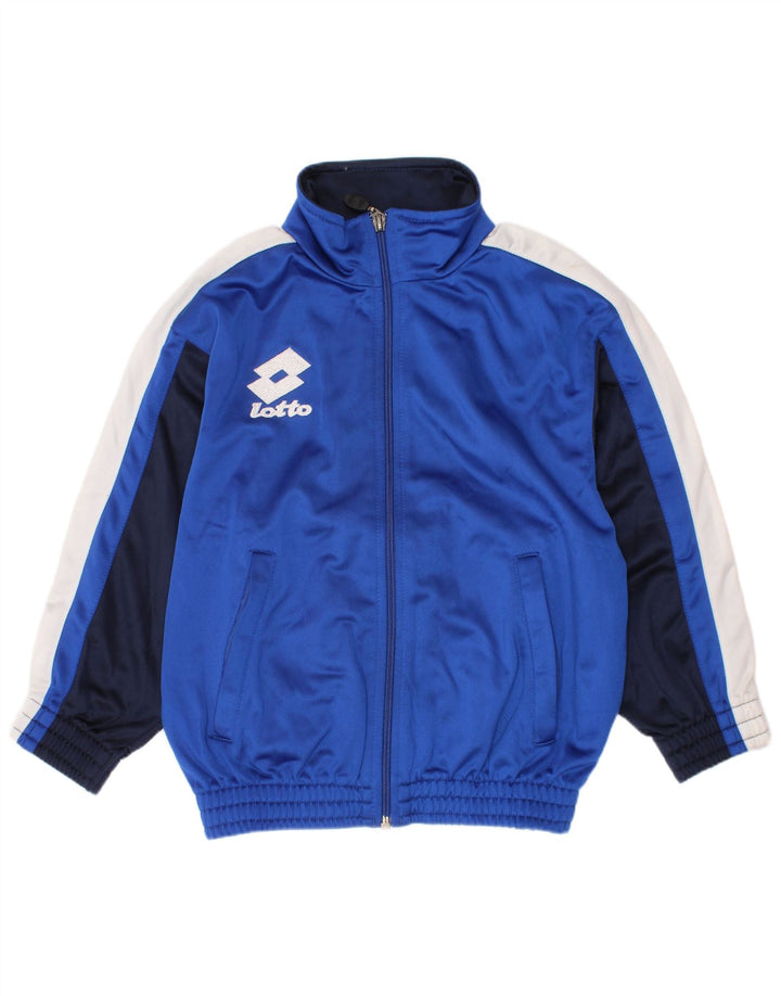 Lotto Boys Tracksuit Top Jacket 5-6 Years Small Blue Colourblock