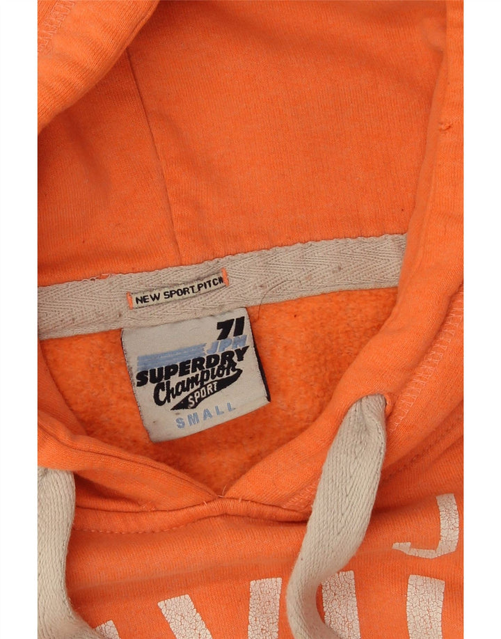 Superdry Womens Graphic Hoodie Jumper UK 10 Small Orange Polyester