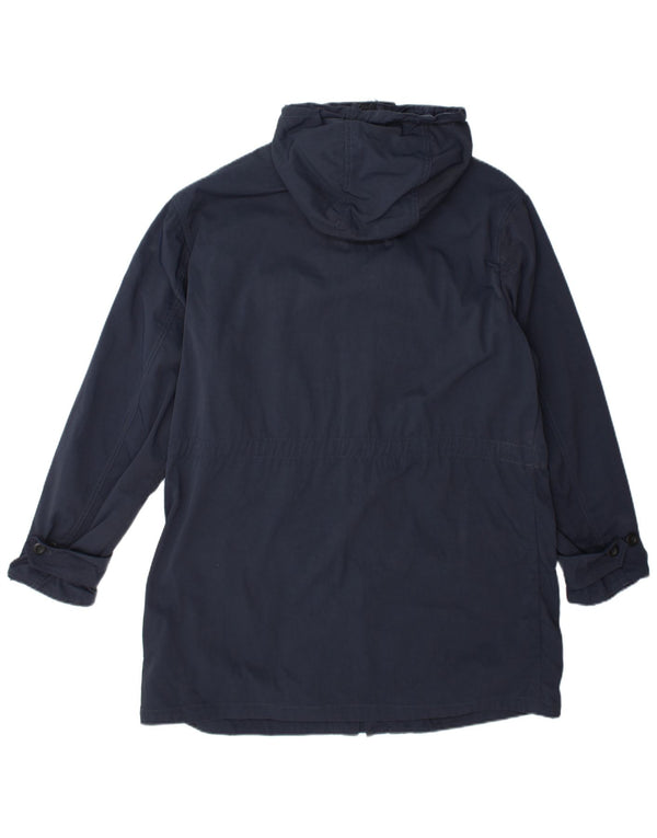 Tommy Hilfiger Mens Hooded Rain Jacket UK 38 Medium Navy Blue Polyamide