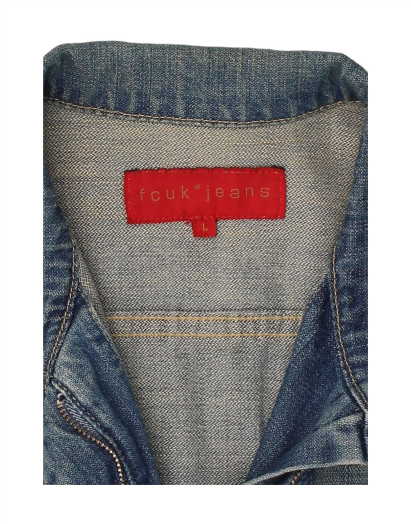 FCUK Womens Denim Jacket UK 16 Large Blue Cotton Vintage Fcuk and Second-Hand Fcuk from Messina Hembry 