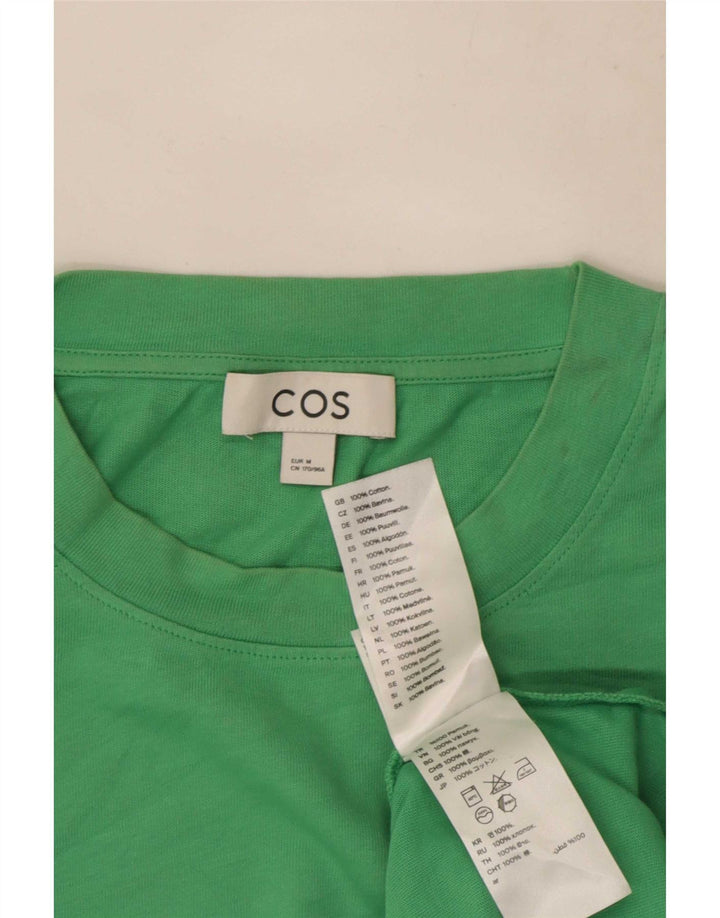 Cos Womens Top Long Sleeve UK 14 Medium Green Cotton