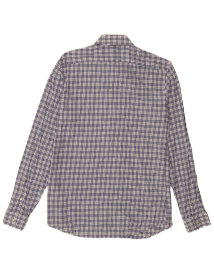 Reiss Mens Slim Fit Shirt Medium Blue Check Cotton