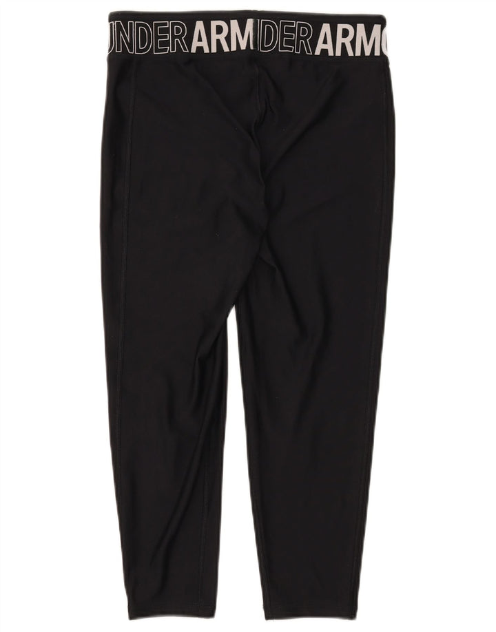 UNDER ARMOUR Womens Graphic Capri Leggings UK 8 Small  Black