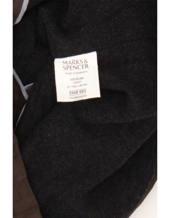 Marks & Spencer Mens Utility Jacket UK 38 Medium Brown Cotton