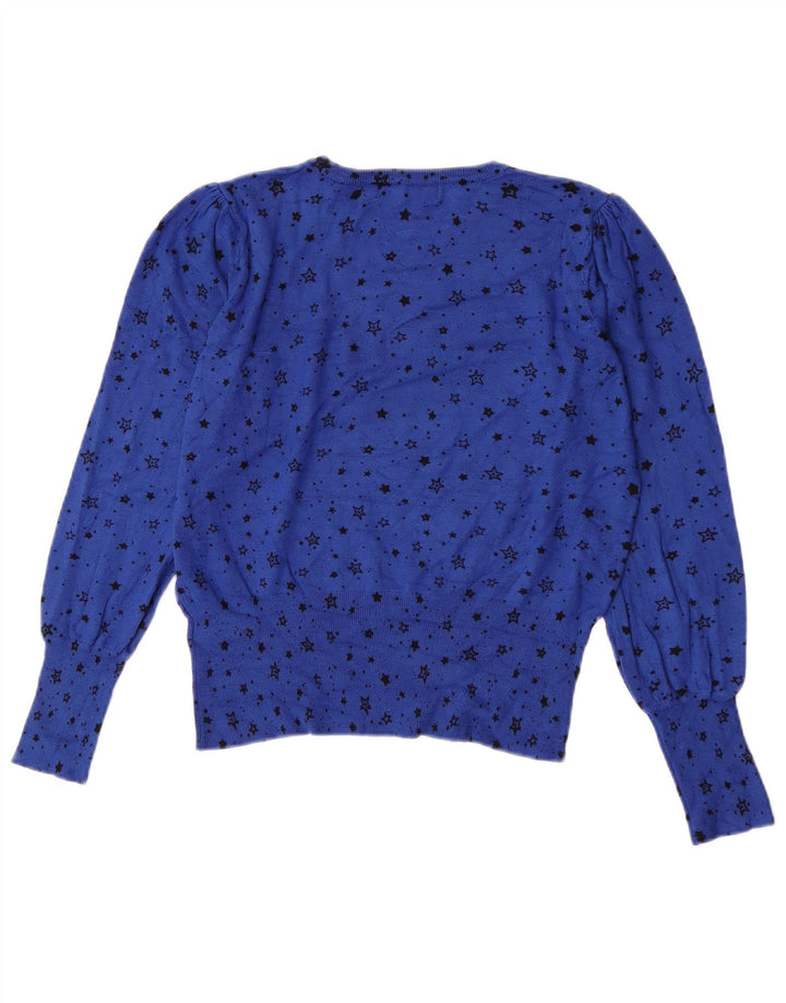 Marks & Spencer Womens Abstract Pattern Boat Neck Jumper Sweater UK 14 Medi