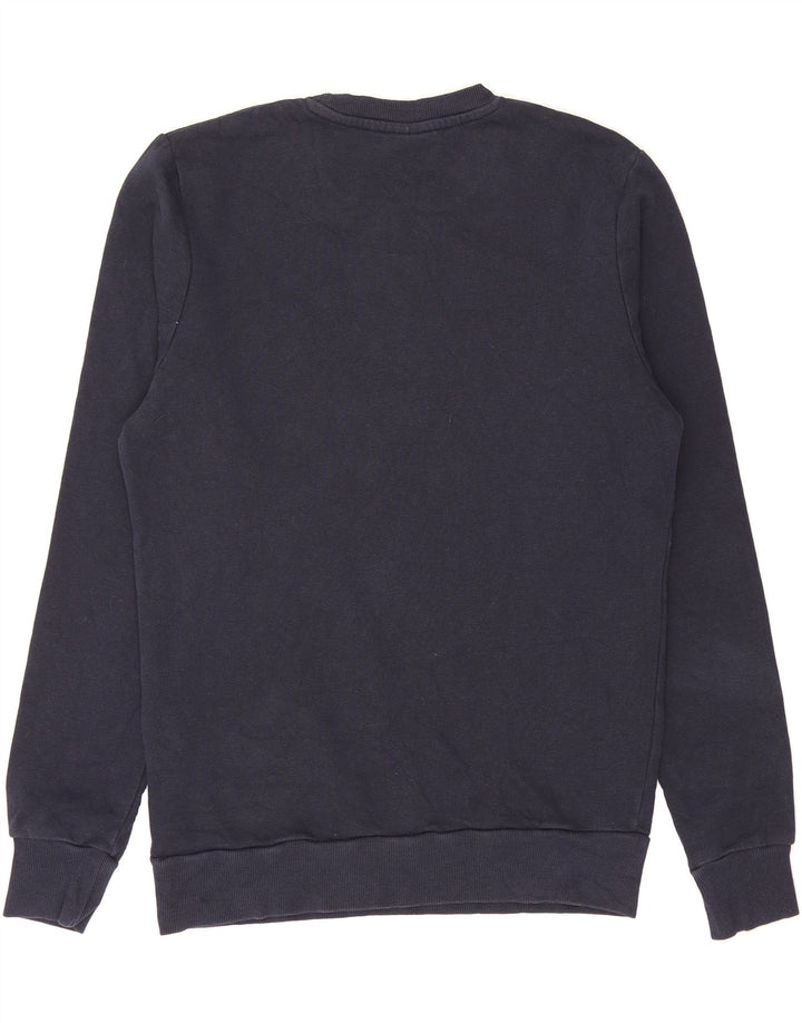 JACK & JONES Mens Core Graphic Sweatshirt Jumper Small Navy Blue Cotton Vintage Jack & Jones and Second-Hand Jack & Jones from Messina Hembry 