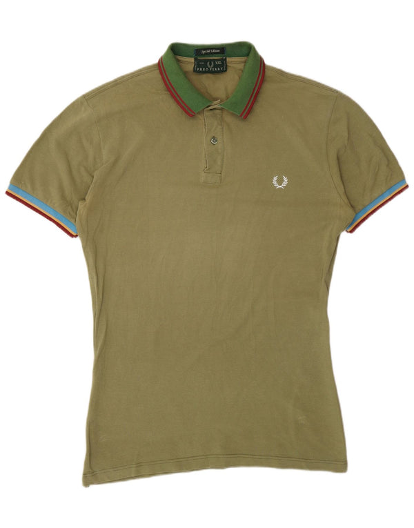 FRED PERRY Boys Polo Shirt 15-16 Years 2XL Khaki