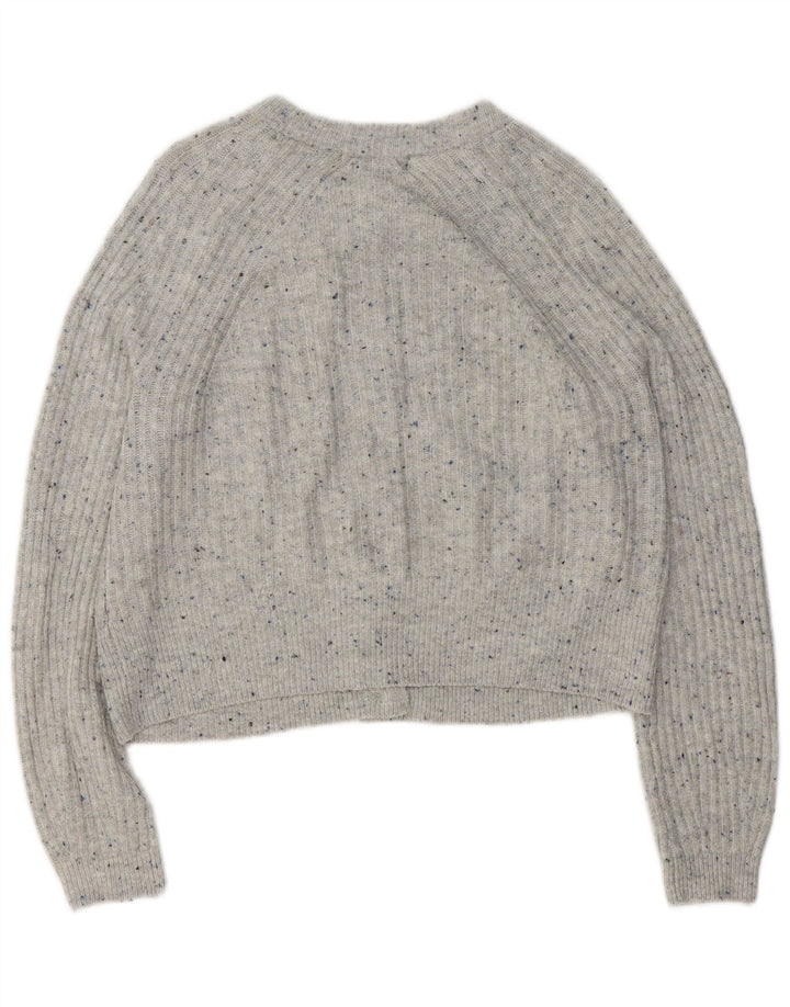 Marks & Spencer Womens Cardigan Sweater UK 14 Medium Grey Flecked Acrylic