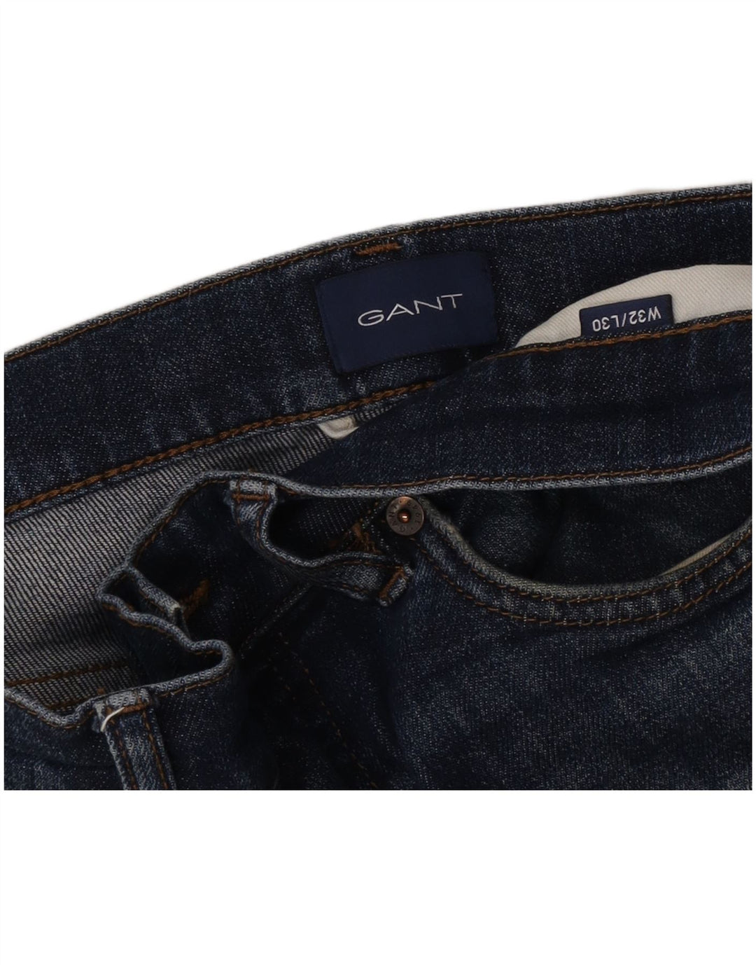 Gant Mens Straight Jeans W32 L30 Blue Cotton