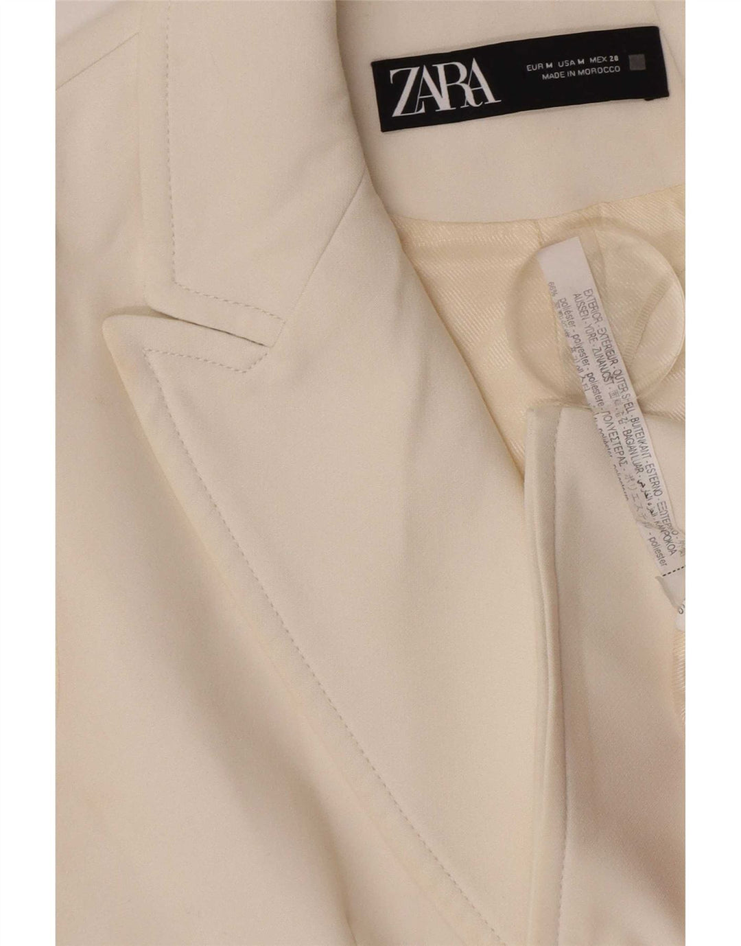 Zara Womens Sleeveless Double Breasted Blazer Jacket UK 12 Medium White