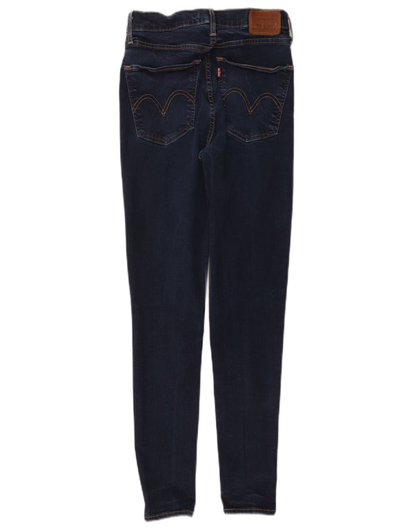 LEVI'S Womens Mile High Super Skinny Jeans W27 L28 Navy Blue Cotton