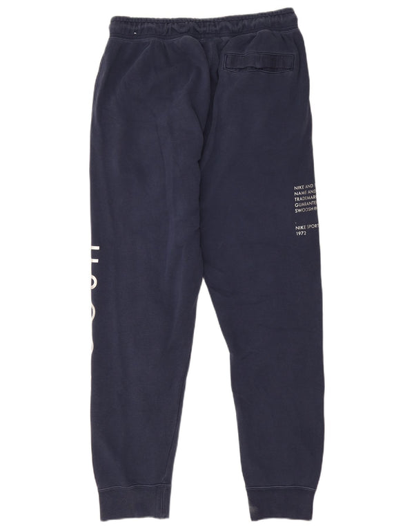 Nike Mens Swoosh Graphic Tracksuit Trousers Joggers Medium Navy Blue