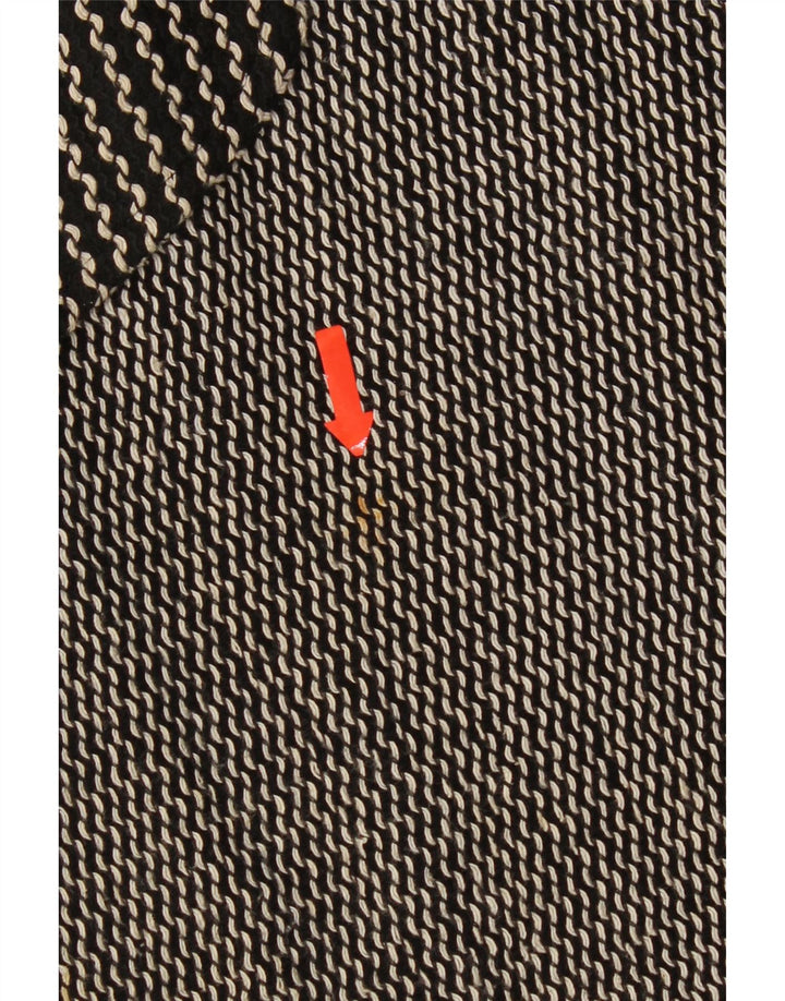 Vintage Womens Pinafore Dress UK 12 Medium Black Chevron Cotton