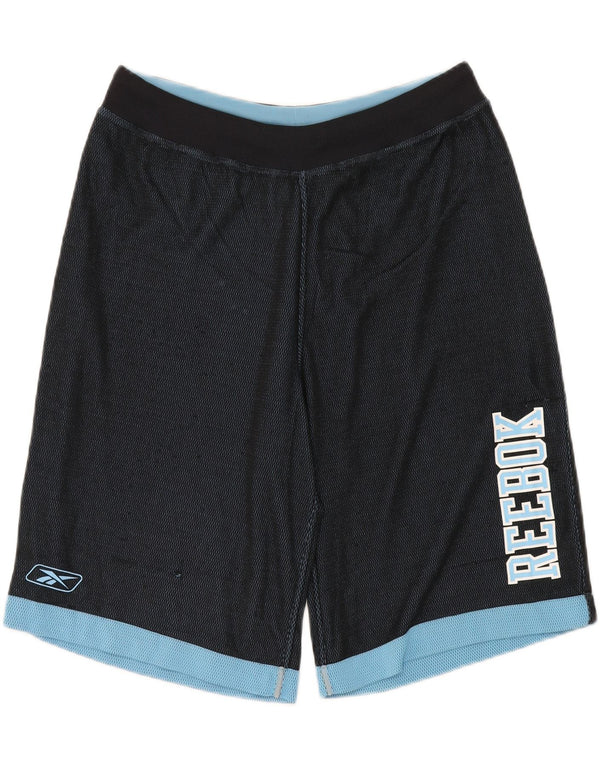 Reebok Mens Sport Shorts Small Navy Blue Colourblock