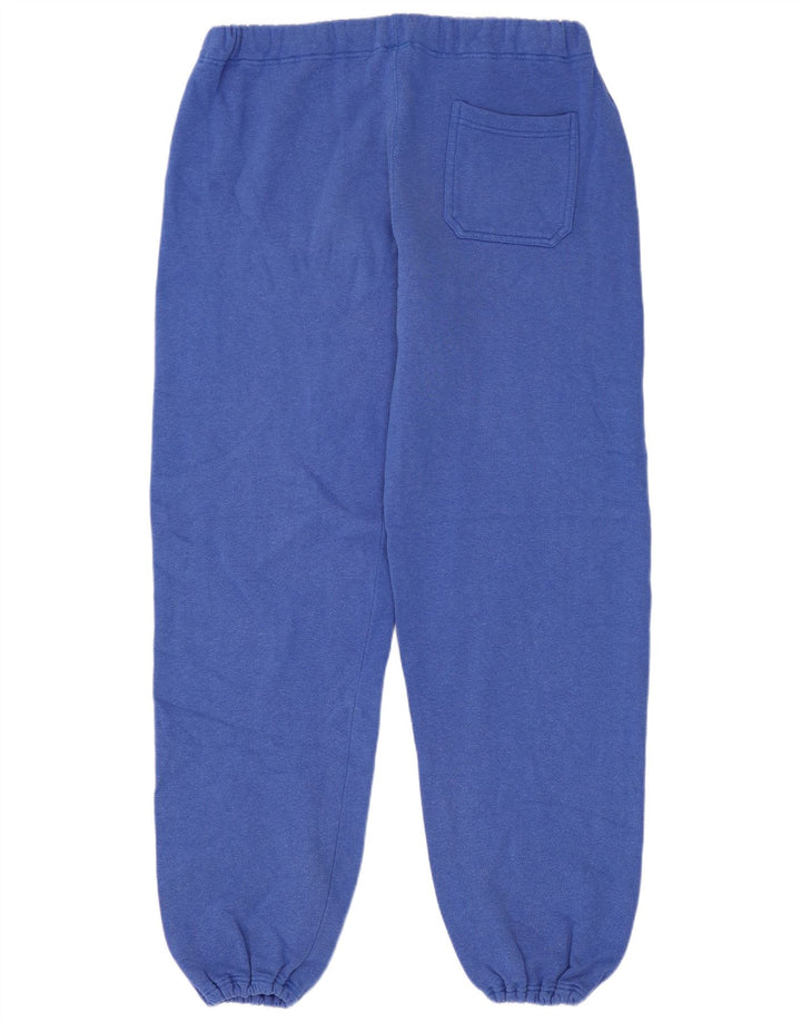 American System Mens Graphic Tracksuit Trousers Joggers Medium Blue Cotton