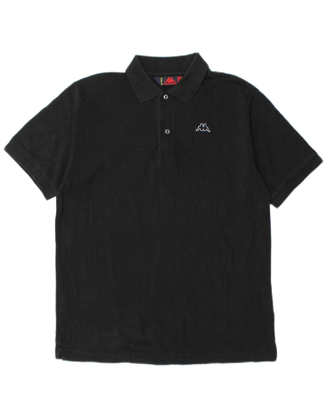 Kappa Mens Polo Shirt Medium Black Cotton