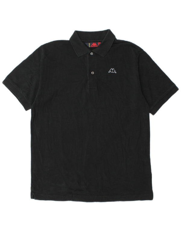 Kappa Mens Polo Shirt Medium Black Cotton