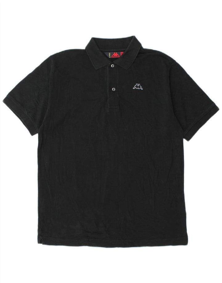 Kappa Mens Polo Shirt Medium Black Cotton