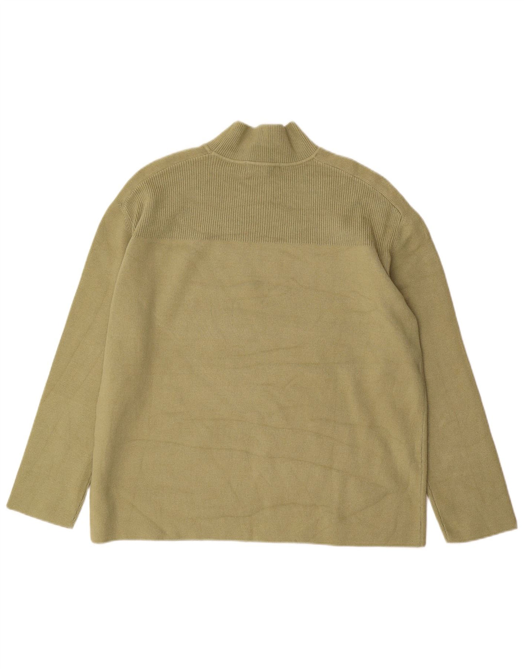 Marks & Spencer Womens Turtle Neck Jumper Sweater UK 14 Medium Khaki
