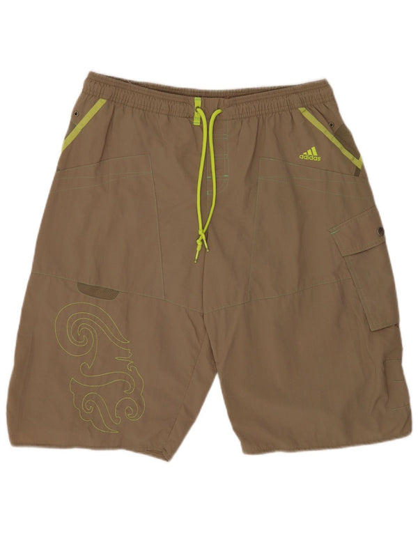 Adidas Mens Graphic Swimming Shorts Large Khaki Nylon