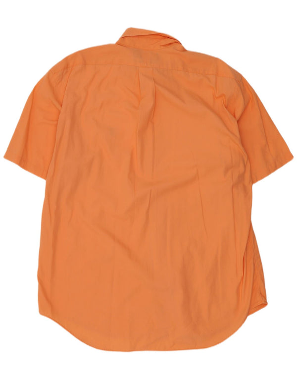 Ralph Lauren Mens Blake Short Sleeve Relaxed Fit Shirt Large Orange Cotton
