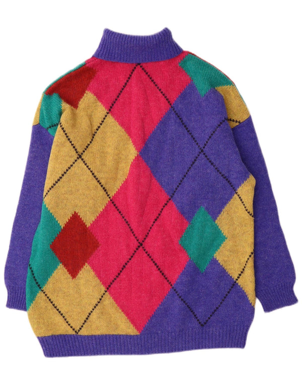Benetton Womens Roll Neck Jumper Sweater UK 16 Large Multicoloured